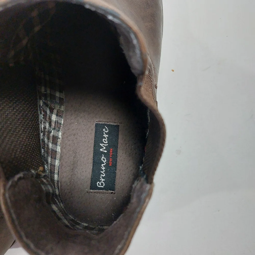 BRUNO MARC Men's Brown Leather Chelsea Boots size 12